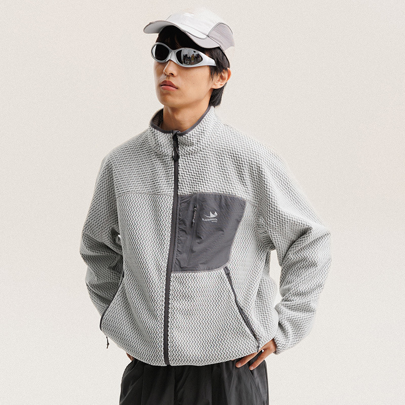 Outdoor Sport Coat - Осенне-зимняя флисовая куртка с волнистыми полосками